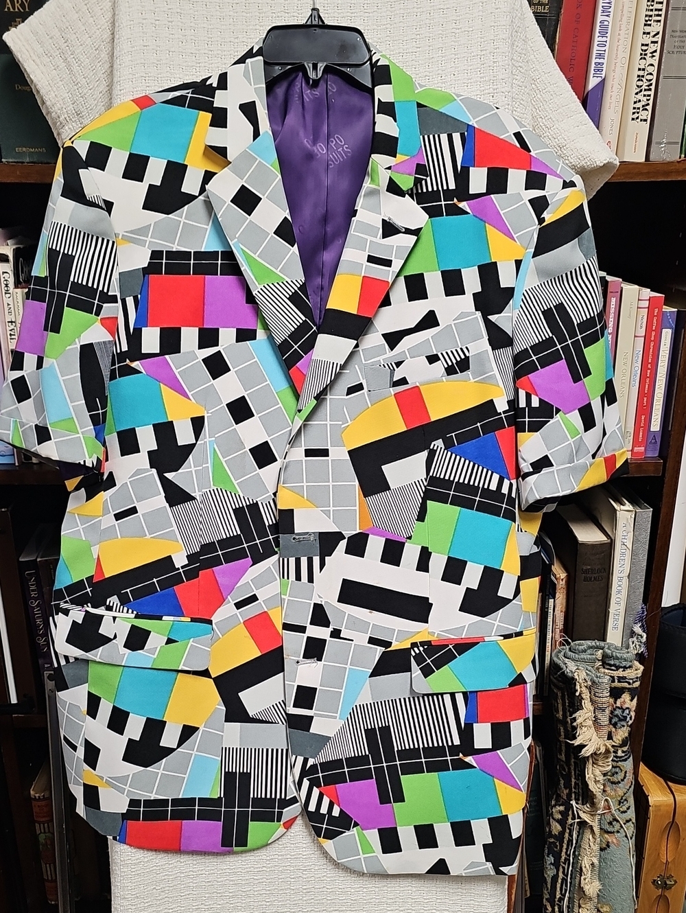 OppoSuits Multicolor Geometric Test Pattern Blazer